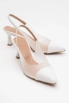 Prologue Shoes Moore Transparent Pointed Toe Pump In White