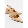 Prologue Shoes Nepido Pointed Toe Block Heel Pump In Multi