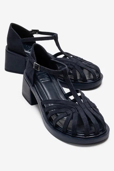 Prologue Shoes Nolana Block Heel Sandal In Blue