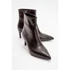 Prologue Shoes Noya Stiletto Boot In Brown