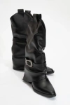 Prologue Shoes Okus Buckle Block Heel Boot In Black