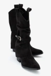 Prologue Shoes Okus Buckle Block Heel Boot In Black