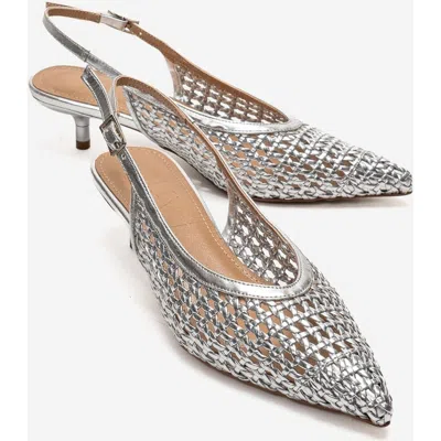 Prologue Shoes Orelis Kitten Heel Pump In Silver