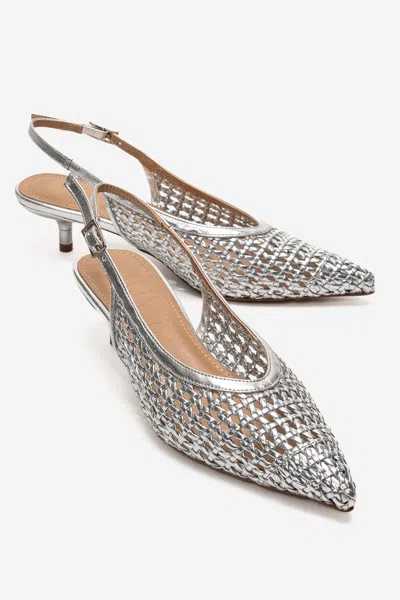 Prologue Shoes Orelis Kitten Heel Pump In Silver