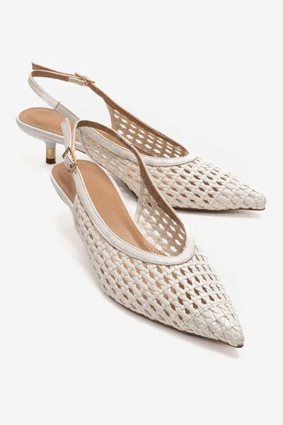 Prologue Shoes Orelis Kitten Heel Pump In White
