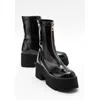Prologue Shoes Ovil Platform Zip Boot In Black