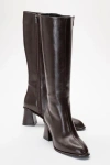 Prologue Shoes Paradis Block Heel Knee High Boot In Brown