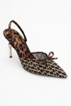 Prologue Shoes Peony Mesh Bow Pointed Toe Pump In Brown