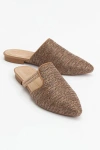 Prologue Shoes Pesa Woven Slippers In Brown