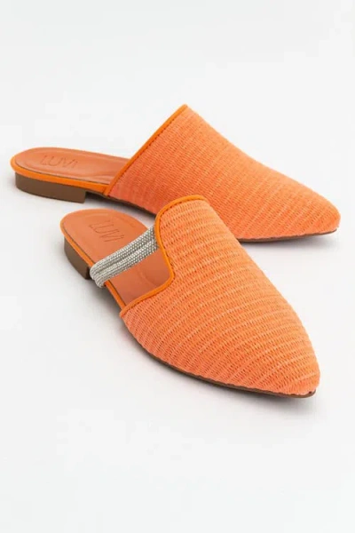 Prologue Shoes Pesa Woven Slippers In Orange
