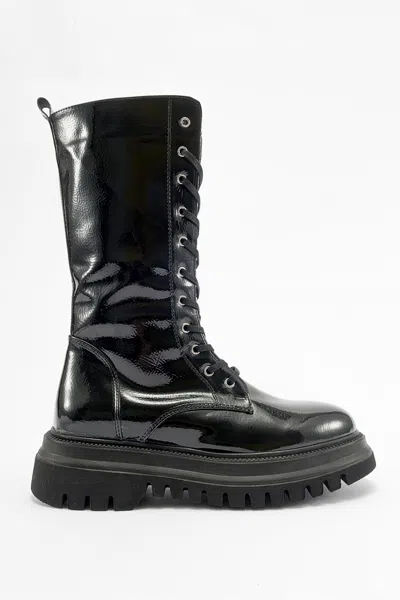 Prologue Shoes Piola Patent Combat Boot In Multi