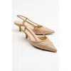 Prologue Shoes Point Pointed Toe Slingback Pump In Brown