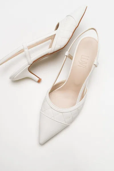 Prologue Shoes Point Pointed Toe Slingback Pump In White
