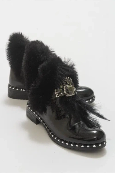 Prologue Shoes Polina Fur Boot In Black
