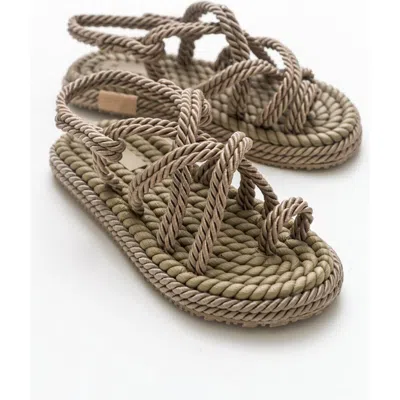 Prologue Shoes Poma Flat Sandal In Brown