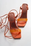 Prologue Shoes Rhea Block Heel Sandal In Orange