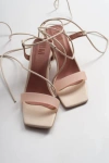 Prologue Shoes Rhea Block Heel Sandal In Brown