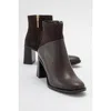 Prologue Shoes Ropa Block Heel Zip Boot In Brown