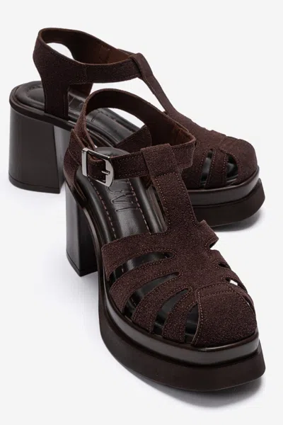 Prologue Shoes Rovena Platform Block Heel Sandal In Animal Print