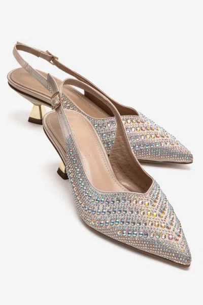 Prologue Shoes Royale Embellished Kitten Heel Pump In Multi