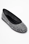 Prologue Shoes Runway Mesh Embellished Ballet Flat In Black