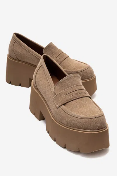 Prologue Shoes Santia Chunky Platform Loafer In Brown
