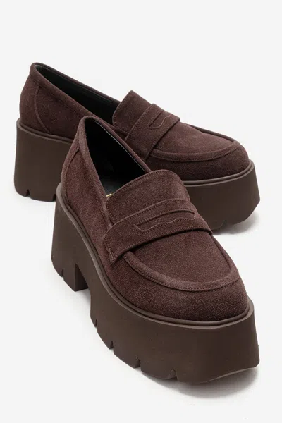 Prologue Shoes Santia Chunky Platform Loafer In Burgundy