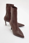 Prologue Shoes Lewin Pointed Toe Stiletto Boot In Brown