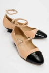Prologue Shoes Uster Low Heel Mary Jane Pump In Neutral