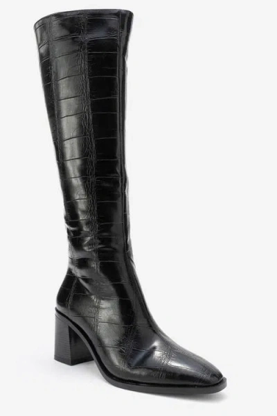 Prologue Shoes Venia Block Heel Boot In Black