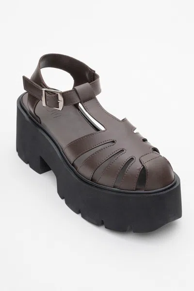 Prologue Shoes Verua Platform Sandal In Brown