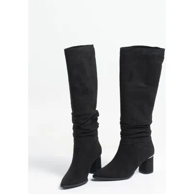 Prologue Shoes Vianella Block Heel Knee High Boot In Animal Print