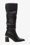 Prologue Shoes Vianella Block Heel Knee High Boot In Black