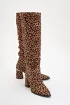 Prologue Shoes Vianella Block Heel Knee High Boot In Brown