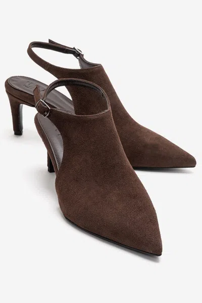 Prologue Shoes Vosalie Slingback Stiletto Pump In Brown