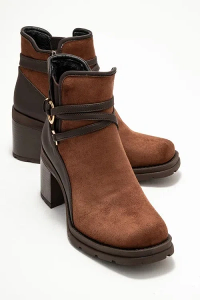 Prologue Shoes Wern Block Heel Ankle Boot In Brown