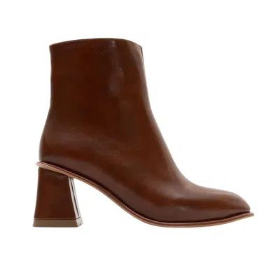 Prologue Shoes Women's Alba Cognac Brown Block Heel Boot