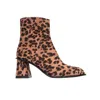 Prologue Shoes Women's Alba Leopard Block Heel Boot In Black