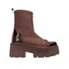 Prologue Shoes Bray Patent Chunky Boot In Brown