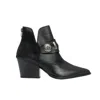 Prologue Shoes Kenda Buckle Block Heel Boot In Black
