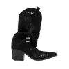 Prologue Shoes Women's Larry Black Elasticated Block Heel Boot In Black
