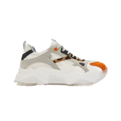 PROLOGUE SHOES WOMEN'S LORETTA WHITE ORANGE PLATFORM SNEAKERS