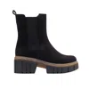 Prologue Shoes Women's Luz Black Suede Block Heel Boot In Black