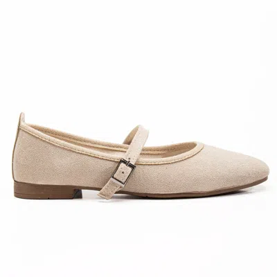 Prologue Shoes Women's Neutrals Emilie - Beige Suede Mary Jane Flats