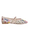 Prologue Shoes Women's Neutrals Fauna Beige Mesh Mary Jane Flats In Multi