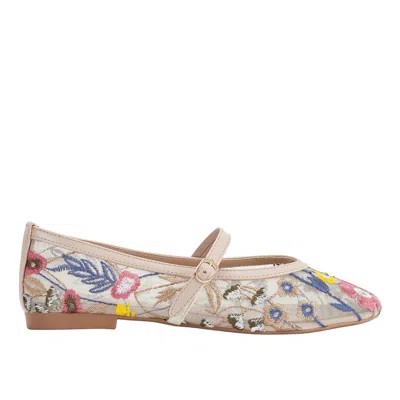 Prologue Shoes Women's Neutrals Fauna Beige Mesh Mary Jane Flats In Sand