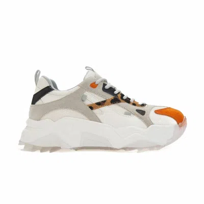 Prologue Shoes Women's Neutrals / Yellow / Orange Loretta - White Orange Platform Sneakers In Yellow/orange
