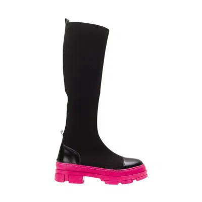 Prologue Shoes Women's Pink Bella Black & Fuchsia Scuba Boot