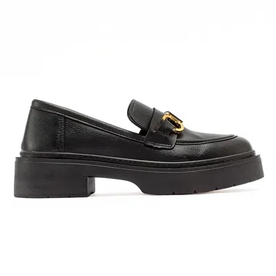 Prologue Shoes Women's Simone - Black Bit Platform Loafers