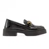 Prologue Shoes Women's Simone - Black Patent Bit Platform Loafers In Black